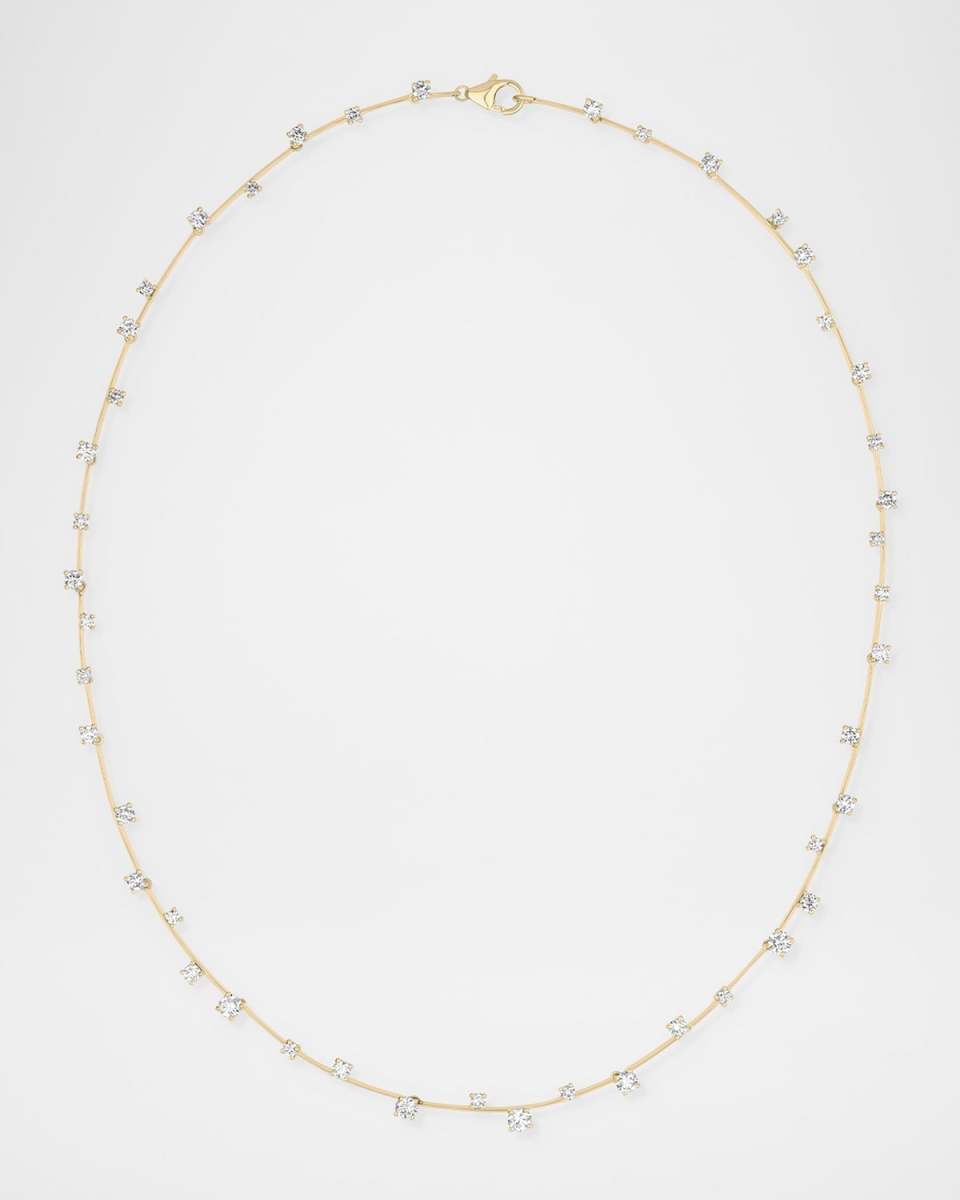 Solo Moveable Bar Necklace with Diamonds